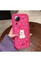 Mi 13 Lite Compatible Pink Red Silicone Rose Dog Pattern Case Shockproof Camera Protection