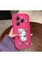 Infinix Hot 40/40 Pro Compatible Pink Red Silicone Strawberry Kitty Pattern Case Shockproof Camera Protection