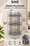 Sas Titan Gray 3-Tier Corner Shampoo Holder Adhesive Bathroom Shelf Without Drilling Thermoplastic Coating - 8