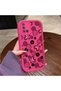 Samsung Galaxy A51 4g Compatible Pink Red Silicone Flower and Butterfly Pattern Case Shockproof Camera Protection
