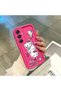 Samsung Galaxy A16 4G/5G Compatible Pink Red Silicone Strawberry Kitty Pattern Case Shockproof Camera Protection - 4