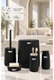 Black 5-Piece Bathroom Set with Bag Hiding System