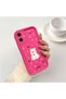 Samsung Galaxy A06 4G/5G Compatible Pink Red Silicone Rose Dog Pattern Case Shockproof Camera Protection - 2