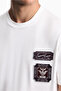 Men's Regular Fit Embroidered Logo Patterned Round Neck Thick Cotton Fabric Short Sleeve White T-Shirt - 5