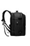 Black Solid Backpack with Zip Pocket - 4