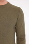 Khaki Men's 100% Cotton Zigzag Knit Patterned Crew Neck Knitwear Sweater Trist-1204 - 5