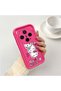 Vivo X300 Compatible Pink Red Silicone Strawberry Kitty Pattern Case Shockproof Camera Protection - 2