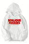 Unisex Oversize Bonjour Fuckers Hoodie (White)