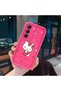Infinix Hot 60 Pro Compatible Pink Red Silicone Cherry Kitty Pattern Case Shockproof Camera Protection - 3