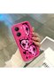 Poco X7 Pro Compatible Pink Red Silicone Heart Mask Pattern Case Shockproof Camera Protection - 4
