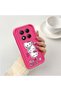 Redmi Note 14 Pro Plus+ 5g Compatible Pink Red Silicone Strawberry Kitty Pattern Case Shockproof Camera Protection - 3
