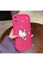 حافظة بنمط كيتي من السيليكون باللون الأحمر الوردي متوافقة مع هاتف iPhone XS Max، حافظة مقاومة للصدمات لحماية الكاميرا