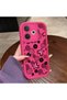 Oppo A5 Pro 4G/5G Compatible Pink Red Silicone Flower and Butterfly Pattern Case Shockproof Camera Protection