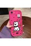 iPhone 7/8/Se 2020 2022 Compatible Pink Red Silicone Dotted Dog Pattern Case Shockproof Camera Protection
