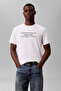 Men's Brand Logo White T-Shirt Suitable for Daily Use