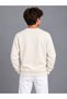 Unisex Children's Ecru Zero-Collar Sweatshirt 100% Cotton 3-Ply Fabric Without Shedding (4-Season) - 6
