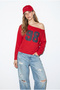 Women's Red 98 Printed Boat Neck Modal Blouse 6200 60286476