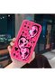 For Realme C21Y/C25Y Compatible Pink Red Silicone Heart Mask Pattern Case Shockproof Camera Protection - 3