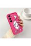 Tecno Camon 40 Compatible Pink Red Silicone Strawberry Kitty Pattern Case Shockproof Camera Protection - 2