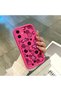 Samsung Galaxy A06 4G/5G Compatible Pink Red Silicone Flower and Butterfly Pattern Case Shockproof Camera Protection - 4
