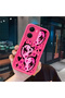 Vivo Y16 Compatible Pink Red Silicone Heart Mask Pattern Case Shockproof Camera Protection - 3