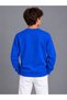 Unisex Children's Saks Blue Zero-Collar Sweatshirt 100% Cotton 3-Ply Fabric Without Shardoes (4-Season) - 6