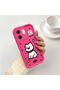 Infinix Smart 9 Compatible Pink Red Silicone Dotted Dog Pattern Case Shockproof Camera Protection - 2