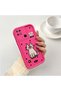 Redmi 10C Compatible Pink Red Silicone Dotted Cat Pattern Case Shockproof Camera Protection - 2