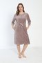 Women's Cotton Velvet Zippered Winter Dress / Mink 3821 - 3