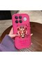 Poco F8 Ultra Compatible Pink Red Silicone Lion King and Butterfly Pattern Case Shockproof Camera Protection