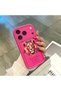 iPhone 17 Pro Compatible Pink Red Silicone Lion King and Butterfly Pattern Case Shockproof Camera Protection - 4