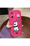 Poco F7 Compatible Pink Red Silicone Dotted Dog Pattern Case Shockproof Camera Protection
