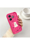 Tecno Spark 20/20C Compatible Pink Red Silicone Rose Dog Pattern Case Shockproof Camera Protection - 2