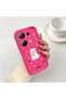 Poco M6 Pro 4g Compatible Pink Red Silicone Rose Dog Pattern Case Shockproof Camera Protection - 2