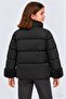 Girl's Stand Collar Plush Detailed Puffer Coat - 3