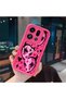 Oppo Find X9 Pro Compatible Pink Red Silicone Heart Mask Pattern Case Shockproof Camera Protection - 3