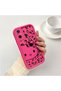 Redmi 12C Compatible Pink Red Silicone Leopard Pattern Kitty Case Shockproof Camera Protection - 2