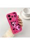 Redmi 13/13X Compatible Pink Red Silicone Heart Mask Pattern Case Shockproof Camera Protection - 2