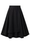 Hazel Layered Asymmetrical Midi Skirt Women Black