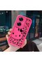 Realme C55 Compatible Pink Red Silicone Leopard Pattern Kitty Case Shockproof Camera Protection - 3