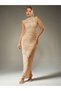 Rochie maxi, bej - M
