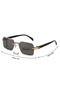 Grey Square Rimless Sunglasses - 6