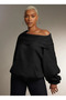 Women's Adjustable Madonna and Hooded Collar 100% Cotton Sweatshirt - 3