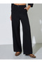 Black Solid Pocket Details Shirt and Wide Leg Trousers Set - 5