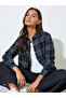 Black Checked Long Sleeves Oversized Shirt