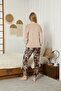 Mooda Patterned Exclusive Velvet Women's Pajama Set - 3