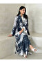 Abstract Print Open Front Abaya - 8