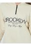 Teen Girls Beige Graphic Print Hoodie and Black Leggings Set - 4