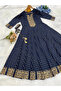 Blue Rayon Gown - FFT2148 | Blue-Size:3XL-46-Inches - 3
