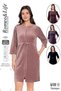 Women's Cotton Velvet Zipper Winter Dress / Dusty Rose 3824